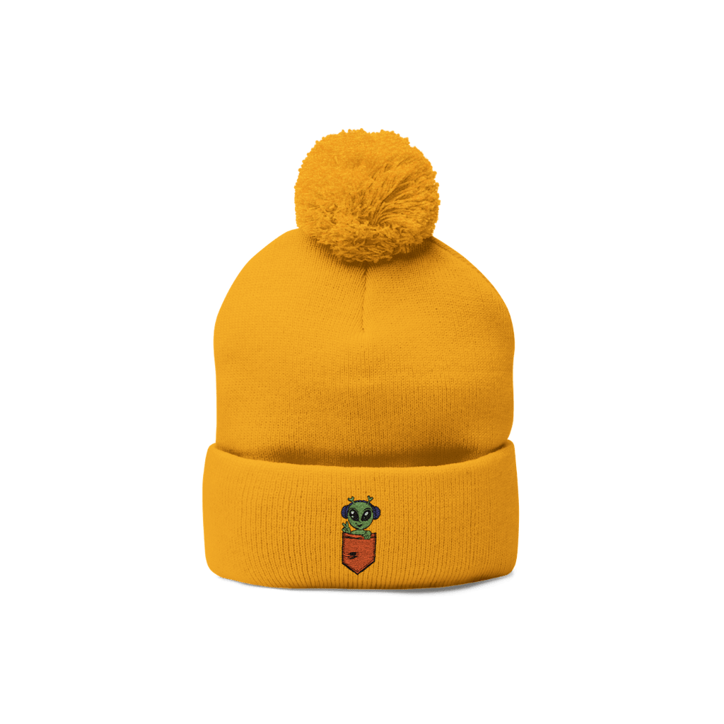 Sensory Aliens Pom-Pom Embroidered Beanie