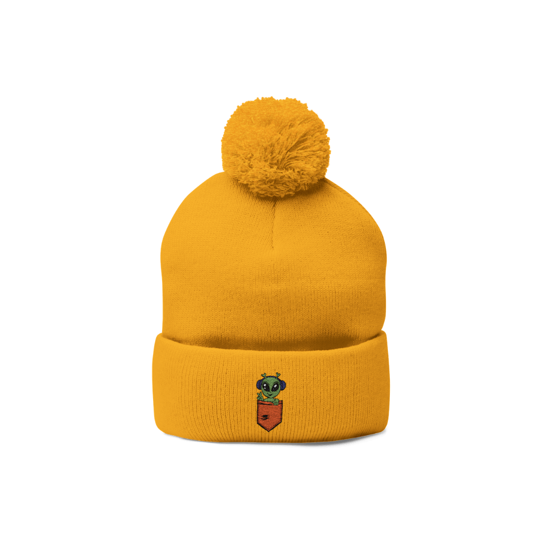 Sensory Aliens Pom-Pom Embroidered Beanie