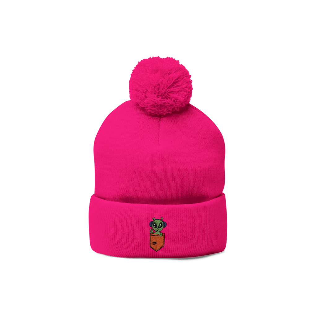 Sensory Aliens Pom-Pom Embroidered Beanie