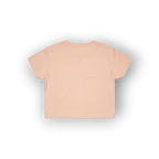 A light peach-pink short-sleeve t-shirt shown from the back, centered on a white background with a soft drop shadow.